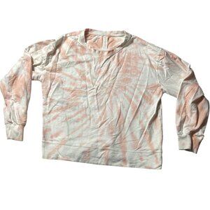 Activ8: Orange & White Tie-Dye Crew Neck Sweatshirt, Size Medium